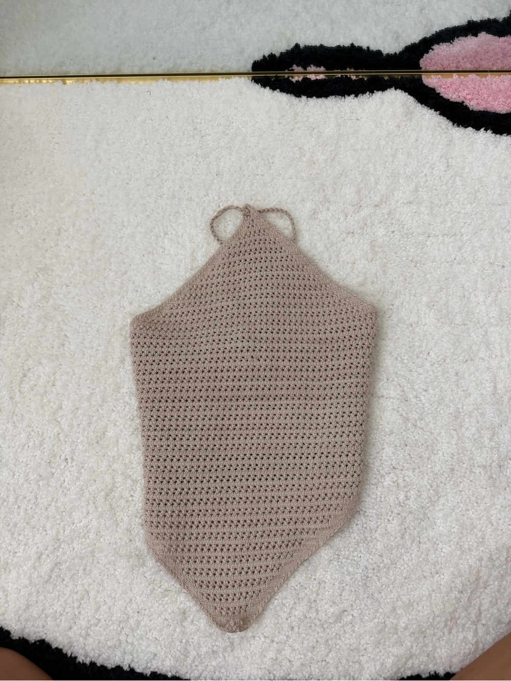Windsor Crochet Halter Top in Taupe